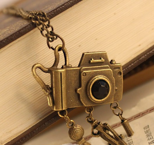 Retro camera necklace